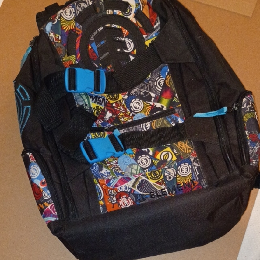 Element Black and Multicolor Skate/Snowboard BackPack